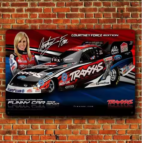 Metal Poster Rc Car Wall Decoration Tin Sign Plaque Traxxas Funny Dragster Car