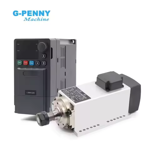 G-Penny 2.2KW ER20 1000-6000RPM 3x220V Permanent Magnet Square Model Air Cooled Spindle Motor Kit Be