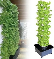 45 Pots Hydroponics Tower Set,Aquaponics Grow System,Vertical Farming Aeroponic Tower Equipment for Indoor Herbs,With Hydrating Pump, Timer-1PC