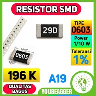 SMD 196K 29D 0603 1% Resistor 1/10W