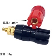 Blok terminal bunga plum bersalut emas dengan soket pisang 4mm, blok terminal speaker serba tembaga,
