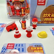 26 New Products Curious Fire Hero Card Eraser Cartoon Creative Simulation Fire Truck Fire Extinguish