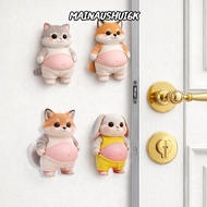 MAINAUSHUI6K 2PCS Door Stopper, Self Adhesive Soft Rubber Anti-Collision Pad, Cute Chubby Animal Sho