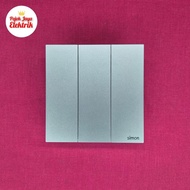 661031N-6Q Triple Switch 3 Gang 1 Way M7 Air Ultra Slim Switch Grey Simon