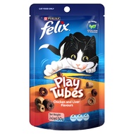 FELIX Play Tubes Chicken & Liver Flavours Dry Cat Treats 50g