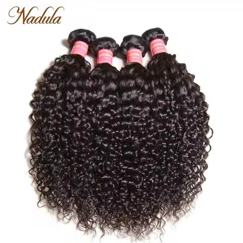 Nadula Hair 4pcs/Lot Brazilian Curly Hair Bundles 100% Human Hair Extensions 8-26INCH Remy Hair Weav