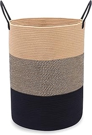Fixwal 58L Laundry Basket, 15 x 20inches Large Laundry Hamper Tall Cotton Rope Woven Decorative Stor