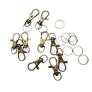 10pcs Bronze Color Key Rings Small Keychain Lobster Keychain Hook Lock Buckle Clip Metal Swivel Clap