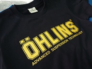 OHLINS 006 GOLD EDITION เสื้อยึด คอกลม ผ้าพรีเมียม พิมพ์ด้วยสีทอง รถซิ่ง RACING T SHIRT