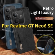 Luxury Leather Casing For Realme GT Neo6 SE 5G 2024 Neo6se GTNeo6SE Phone Case Frosted Anti-fall Magnetic Suction Shockproof Soft Back Cover