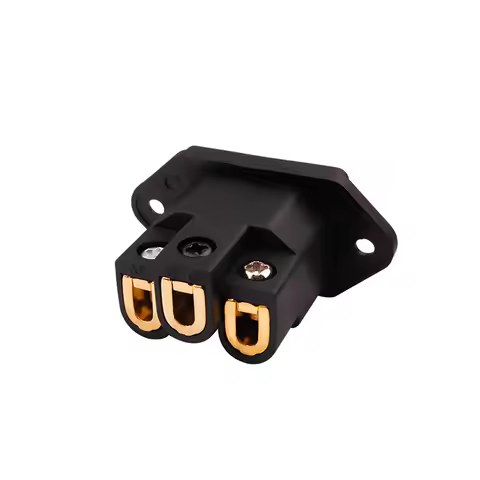 IEC Socket Chassis Plug 1Pcs AC IEC Inlet 3 Pin Socket Elecrtric Adapter Pure Copper Gold/Rhodium Pl