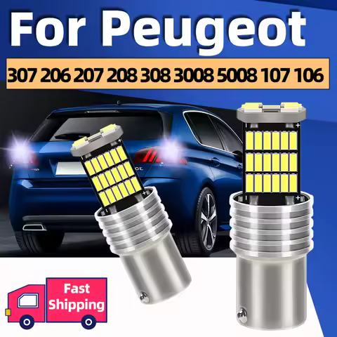 2pcs LED Reverse Light Backup Lamp P21W BA15S 1156 For Peugeot 307 206 207 208 308 3008 5008 107 106