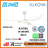 $159 Alpha Alkova Excel DC Motor Ceiling Fan No LED Light  56inch (3-Blades) +Remote Super Wind Guarantee Super Wide Coverage