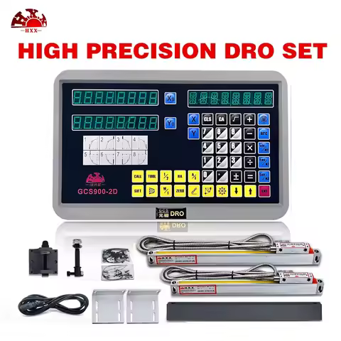 HXX CNC High Accuracy 2 Axis DRO Kit Digital Readout GCS900 and 2pcs Linear Scale Encoder Sensor Rul