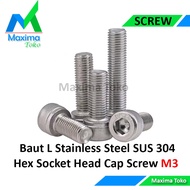 Hex Bolt L M3 Stainless Steel 304 Screw Socket Head Cap M3x6 M3x8 M3x10 M3x12 M3x16 M3x20 M3x25 M3x3