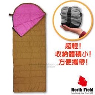 RV城市【美國 North Field】特價》15℃信封型化纖保暖睡袋.中空纖維附壓縮袋/童軍室內棉被_20075