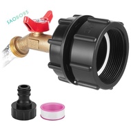 IBC Tank Adapter, for 275-330 Gallon IBC Tote Tank, Tote Fitting with Brass Hose Faucet Valve