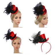 COO Headwear พร้อมหมวกกุหลาบสําหรับฮาโลวีนคริสต์มาสปีใหม่เจ้าสาว 1920s Tophat Elegant สําหรับเจ้าสาว
