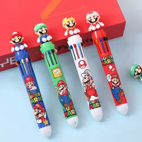 4pcs Marios Bros Ballpoint Pens Anime Multicolor Students Gel Pen 0.7mm School Stationery Writing Pe