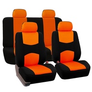 1 set/ 9PCS car seat cover/Myvi/axia/saga/wira/viva/satria/kenari/kelisa/honda/toyota/bezza (car seat cover/Sarung Kusyen Kereta) for 5-seater front and rear seats , Fully enclosed fabric seat cover/all seasons available/waterproof