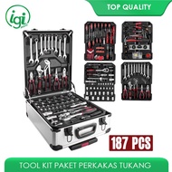 TOOLSET 187 PCS TOOLS SUITCASE COMPLETE PACKAGE TOOL KIT SET
