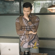 KATUN HITAM KEMEJA Zulian BLACK Men's Batik Shirt Long Sleeve Slim Fit Original Ori Prabuseno Full F