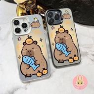Cute Capibara Fish Casing For Samsung Galaxy A73 A72 A71 M56 M55 F55 A55 A54 A53 A52 A52S A51 A50 A5