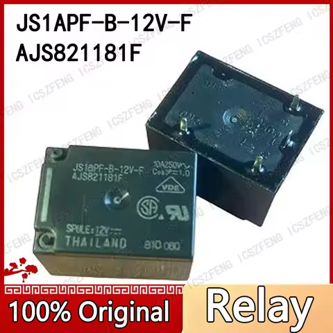 5Pcs/lot New JS1APF-B-12V-F Original Relay AJS821181F 4-pin 12VDC 10A 250V