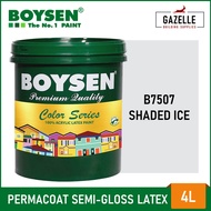 Boysen Color Series Permacoat Semi-Gloss Latex Shaded Ice B7507 Acrylic Latex Paint - 4L