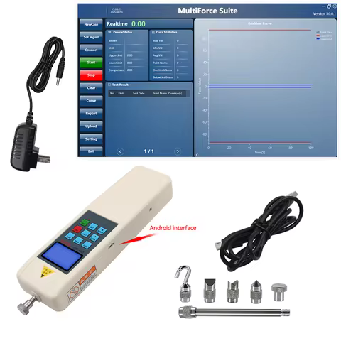 ALIYIQI (HFR)Push Pull Force Gauge With Android Interface USB Digital Dynamometer Force Traction For