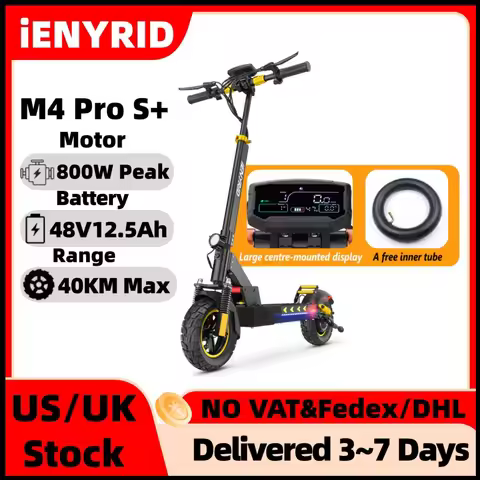IENYRID M4 Pro S+Electric Scooter 800W Motor 48V 12.5AH Battery 10"Tire Escooter 45km/h Max 40-50KM