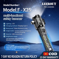 Safe Flashlight 10 in 1 LED Laser 30W Flashlight Roller Zoom Hammer Emergency Alarm