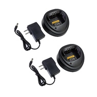 2pcs Battery Charger for Motorola CP200 CP340 CP360 CP380 CP040 CP140 PM400 PR400 NNTN4496 NNTN4497