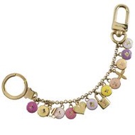 Pre-owned LOUIS VUITTON Porte Cresenne Keychain with Pastille Charm, M66172, Gold-Plated, Made in It