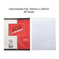 PAPER FOX INTERMEDIATE PAD | QUIZ PAD 1/4 1/2 LENGTHWISE CROSSWISE | STATIONARY SCHOOL SUPPLIES