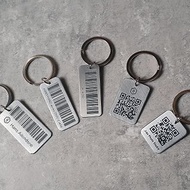 【客製化】手工立體深刻 金屬環保材質載具QR code各類條碼鑰匙圈