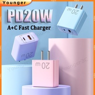 PD20W Super Fast Charger Dual Ports Travel Conversion Socket For ios Micro Type C Phone Adopter Char