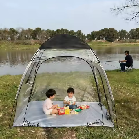 All-Season PVC Sunroom Tent, Insulated 4-Season Shelter with Transparent Windows for Windproof, Rain