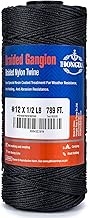 HONGDA Braided Gangion Braided Nylon Twine, 789 Feet #12 Bank Line, Black Tarred String 1.2mm for Ga