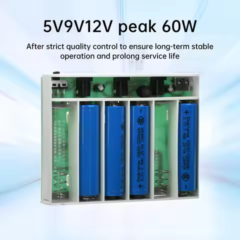 5V 9V 12V UPS Output Power Bank Box 6*18650 Battery UPS Uninterrupted Power Supply For Cellphone Pow