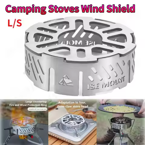 Gas Stove Wind Shield Outdoor Stove Windshield Stainless Steel Camping Stove Windproof Ring Camping 