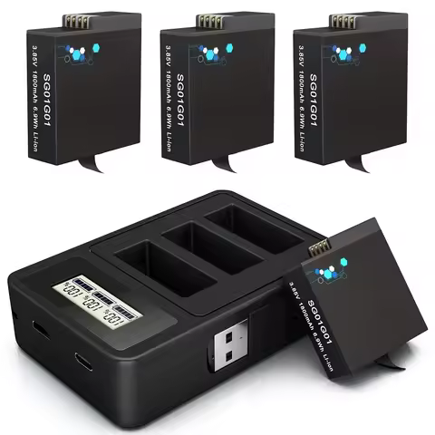 1800mAh Battery FOR GoPro or USB Accurate Display Charger for GoPro Hero8 Hero7 Hero6 Hero5 Black fo