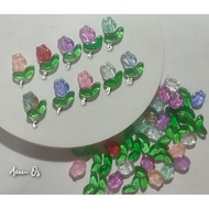 Rose crystal beads