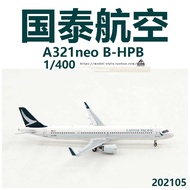 1pandamodel 202105 Cathay Airlines Airlines A321neo B-HPB Alloy Aircraft Model 1/400