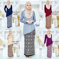 Kurung Peplum Songket ummara grey, maroon, KHAKIS l, navy blue, magenta