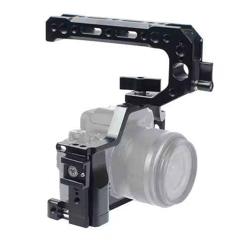 FEICHAO M50 Camera Cage Frame Rig for Canon M5 M50 MarkII 3/8 1/4 Cold Shoe Mount w/ Strap for Arri 