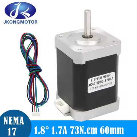 Jkongmotor Nema17 Stepper Motor 1.8deg 1.2A 1.7A 60mm 3D Printer Motor 73N.cm 4-Lead for CNC 3D Prin