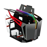 FSP Open Frame Gaming Streaming Case EATX/ATX/Mini- ITX, Dual-System, with 2 Tempered Glass Panels, 