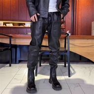 Spring Autumn All-Match Six-Pocket Leather Pants Men's High-End Simple Leggings Pants Trendy Windpro