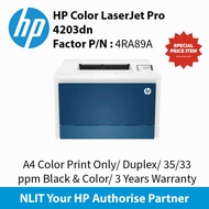 HP Color LaserJet Pro 4203dw (5HH48A) A4 Color Laser Multifunction Printer, Print only, Duplex, 35